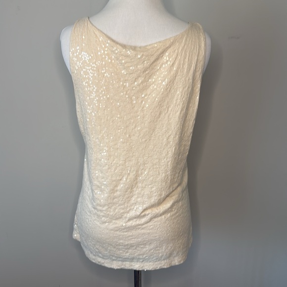 Talbots Sequined Tank Top Ivory Medium - Picture 4 of 6